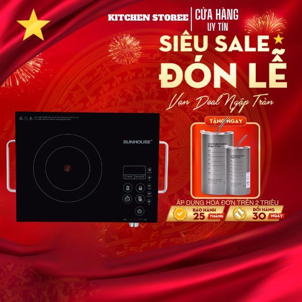 Bếp Hồng Ngoại SUNHOUS SHD6017 - Công Suất 2000W, Cảm Ứng, Nấu Đa Năng, Bảo Hành 12 Tháng