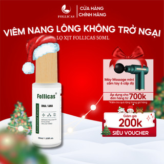  Lọ Xịt Viêm Nang Lông Mụn Lưng Follicas 50ml giúp cải thiện tình trạng viêm lỗ chân lông và mụn ở lưng ngực 