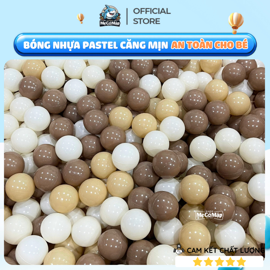 100 Bóng Nhựa Màu Pastel Sang Trọng, Bóng Nhựa Nguyên Sinh Căng Mịn Không Mùi Size 7cm Loại Lớn