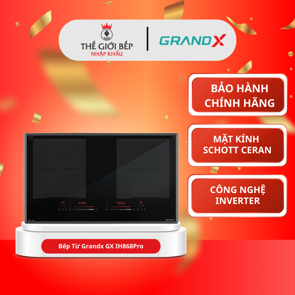Bếp Từ Grandx GX IH868Pro – Mặt Kính Chịu Nhiệt, Chống Trầy Xước