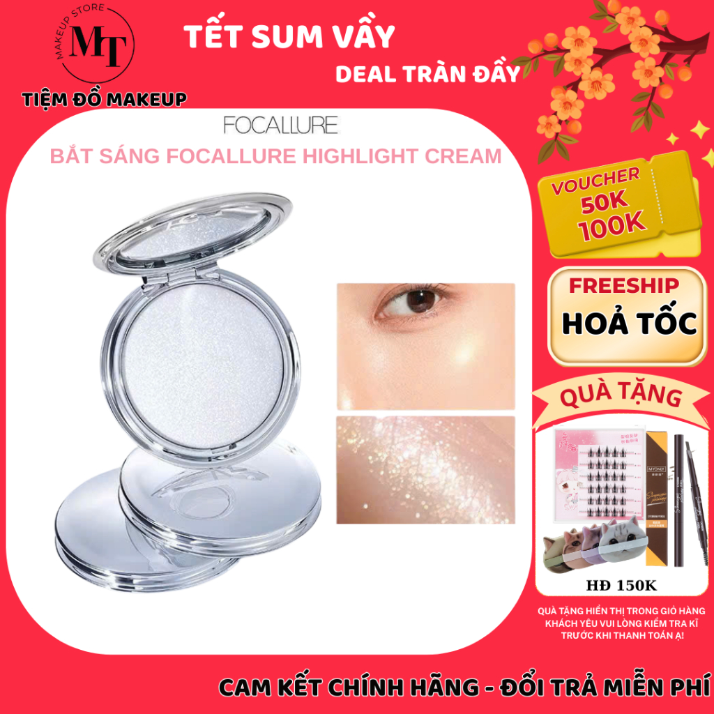 FOCALLURE Highlight Cream Galaxy Single Color Kem bắt sáng siêu lấp lánh | MT MAKEUP STORE