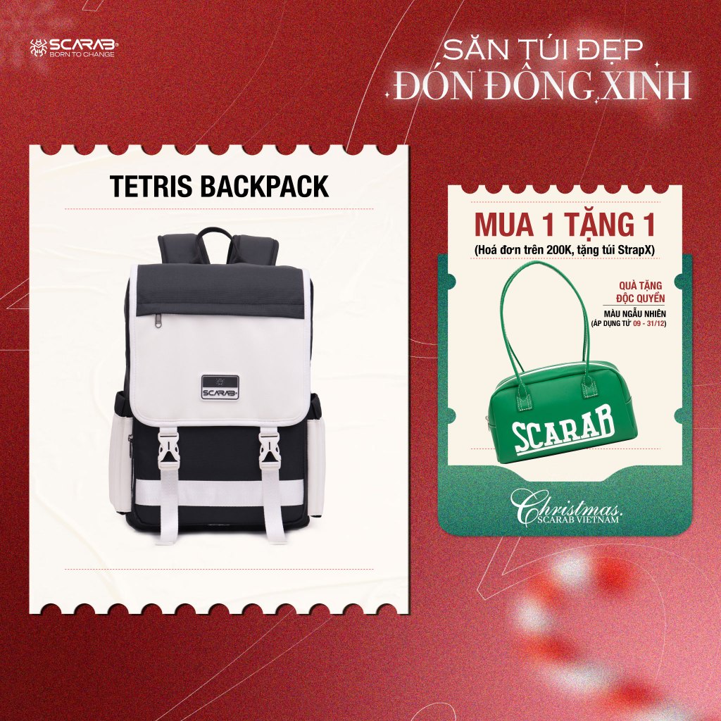  Balo Scarab Tetris Backpack Unisex - Ba lô Đi Học Đi Làm Vừa Laptop 15.6inch 