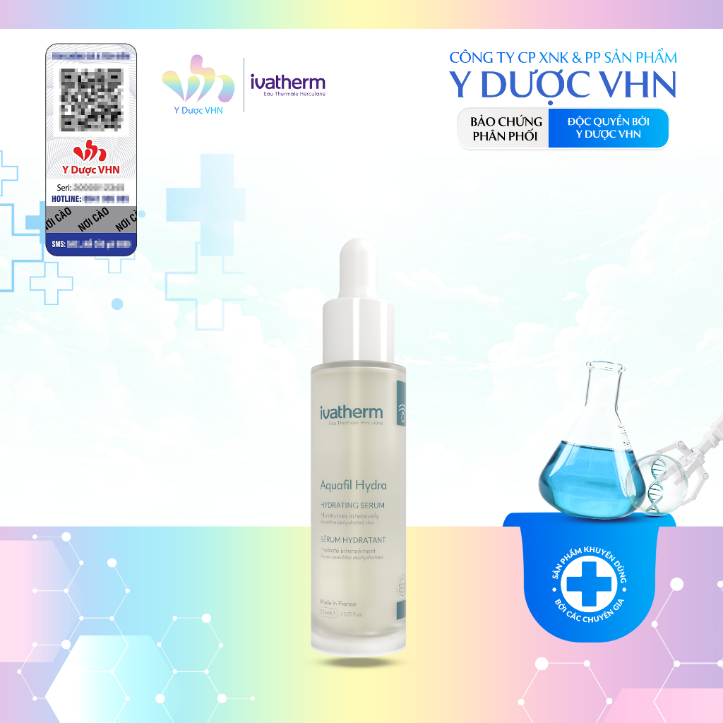Serum Ivatherm Aquafil Hydra Complex Hydrating dưỡng ẩm phục hồi và trẻ hoá da