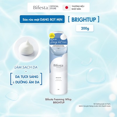 Sữa rửa mặt dạng bọt sạch sâu sáng da Bifesta Foaming Whip BRIGHTUP 2000G