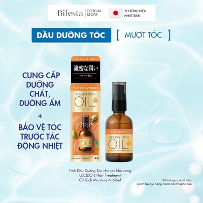 Dầu Dưỡng Tóc LUCIDO-L hair repair treatment oil rich moisture N, dầu dưỡng argan oil siêu dưỡng ẩm 60ml