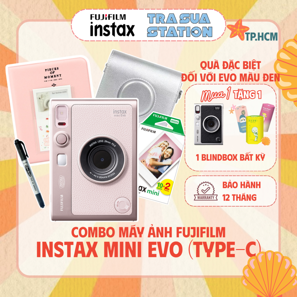  Fujifilm Instax Mini Evo - Máy chụp ảnh lấy ngay kết hợp in ảnh bằng điện thoại - BH 1 năm 
