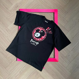  Áo thun Poppop Mascot PP Leopard Oversize T-Shirt Black  PINK tặng túi giấy chính hãng 