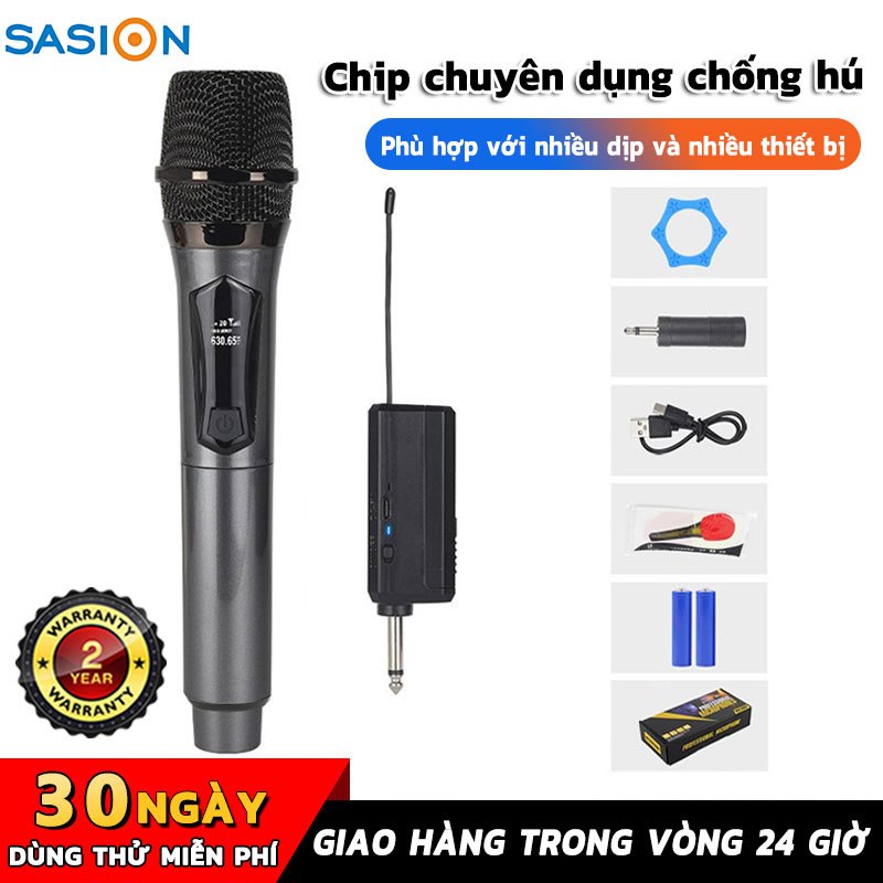 SASION Micro không dây cao cấp - chống hú, chống rò âm, âm thanh rõ ràng, giao hàng tận nơi