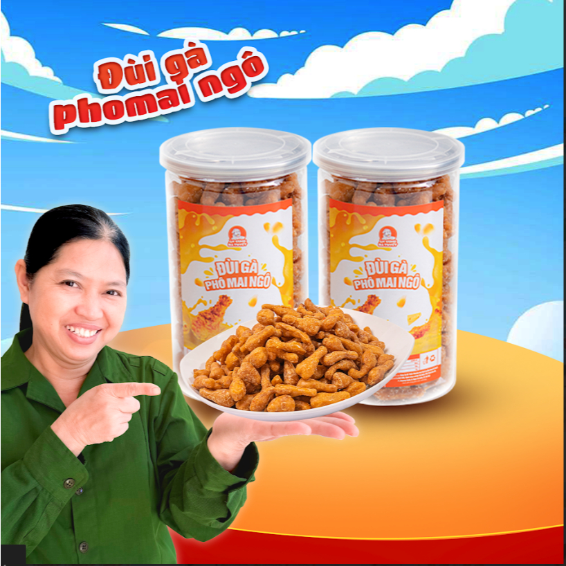  1 hũ Snack Đùi Gà vị Phô Mai Ngô   bắp   - ăn vặt thì phải ĂN CÙNG BÀ TUYẾT M33 