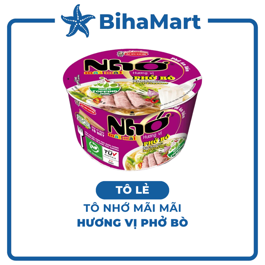 [TÔ LẺ] - ACECOOK - Tô Nhớ Mãi Mãi phở ăn liền hương vị phở bò - (84g/tô)