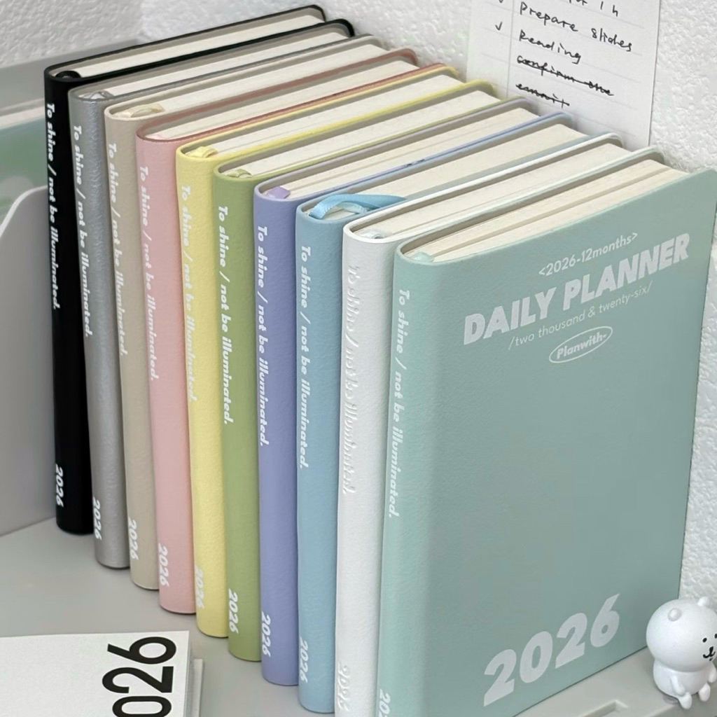 Sổ kế hoạch Planner 2026 Planwith bìa da PU nhiều màu