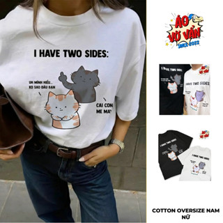  Áo Vớ Vẩn - Áo Thun Con Mèo 2 Mặt Cute Hài Hước Đáng Yêu - Premium Cotton Oversize Nam Nữ mùa hè 