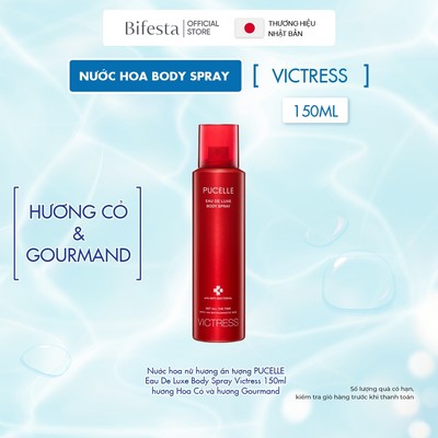 Nước hoa nữ hương ấn tượng PUCELLE Eau De Luxe Body Spray Victress 150ml hương Hoa Cỏ và hương Gourmand