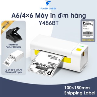  Máy In Nhiệt Y486BT  Khổ A6  Kết Nối Bluetooth In Đơn Hàng Bằng Điện Thoại Sàn TMĐT Tem Mã Vạch 