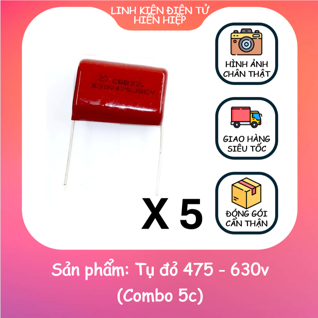 Tụ đỏ 475 - 630v (Combo 5c)