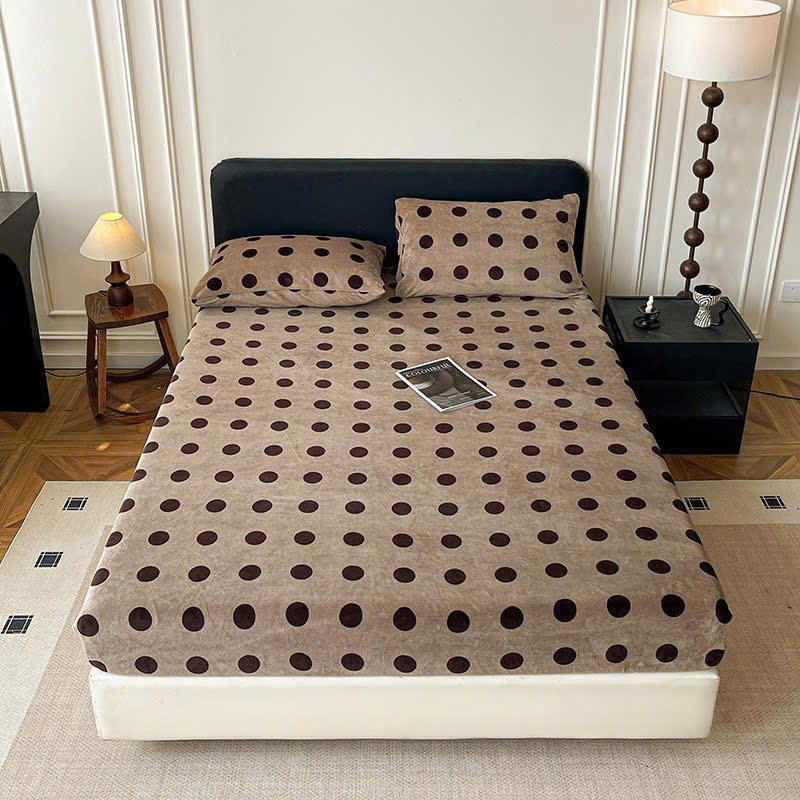 [HÀNG ĐẸP] Bộ Ga + Vỏ Gối Nỉ Nhung Kẻ Tăm Xuất Hàn đủ kích thước m6 m8 2m2