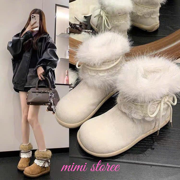 Giày bốt lông ấm mùa đông nữ - Giày đi tuyết mềm mại, dễ thương, phong cách Hàn Quốc MSP J-10 MIMI