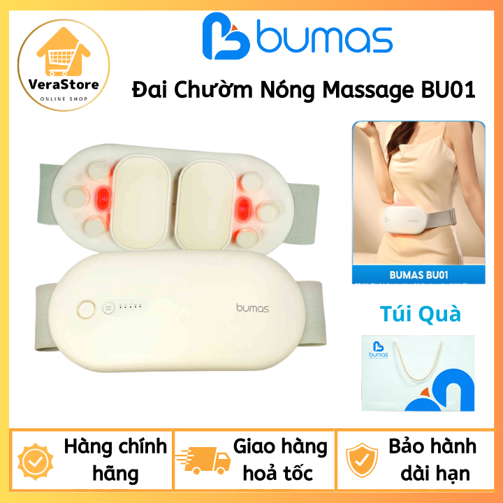 Máy Massage Chườm Ấm Giảm Đau Bụng Kinh BUMAS BU01 - Hỗ Trợ Chống Lão Hóa Sau Sinh- Quà Tặng Bạn Gái