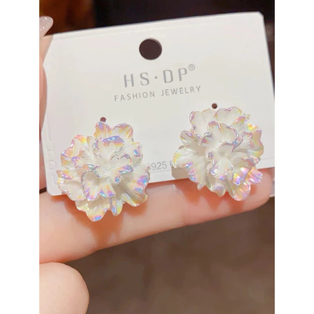 [Peinn] bông tai hình hoa trà tiểu thư , khuyên tai phong cách hàn quốc