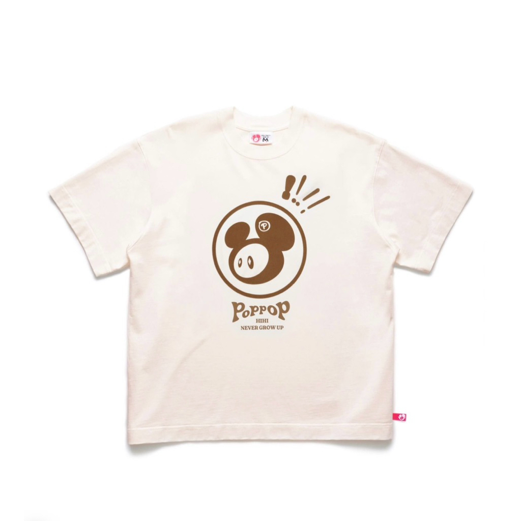 Áo thun Poppop Mascot PP Tee CREAM hình thật chính hãng, tặng túi giấy