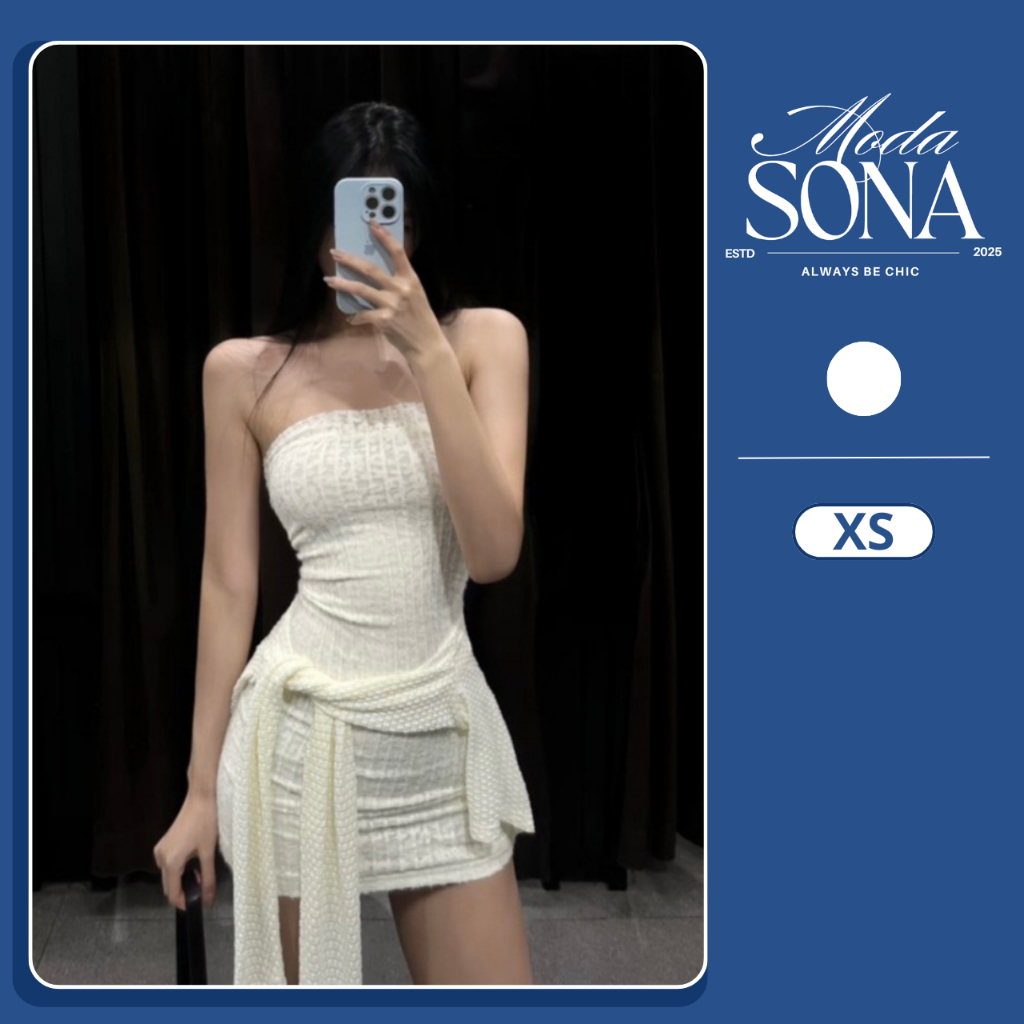 Set Đầm Ống Cúp Ngực Ôm Body Kèm Khoác Croptop-E02-Sona.Moda