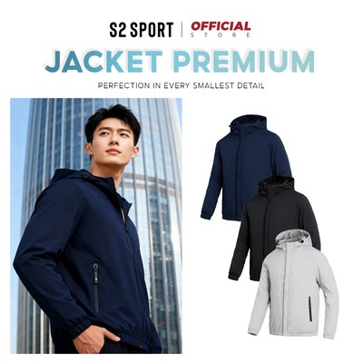 Áo khoác gió nam S2 SPORT jacket thể thao có mũ chống gió chống bụi, giữ ấm, cản nước nhẹ - AG02