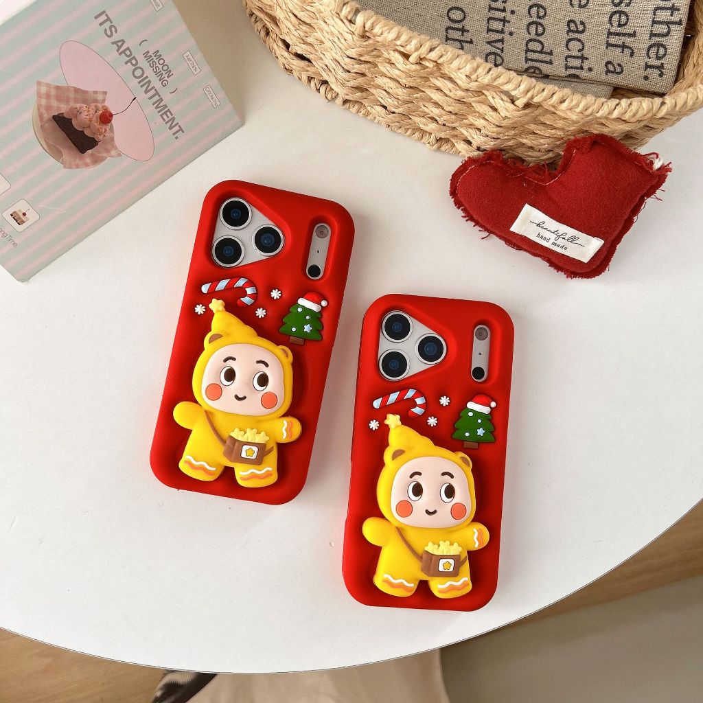 【ChanChan】Ốp Lưng Điện Thoại Iphone Silicon Dẻo Christmas CryBaby , CryBaby Noel Kèm Giá Đỡ, Chống X