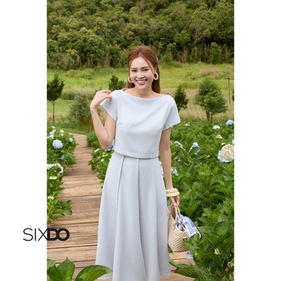 Chân váy xòe xếp ly SIXDO (Light Blue Tuytsi Flared Skirt)