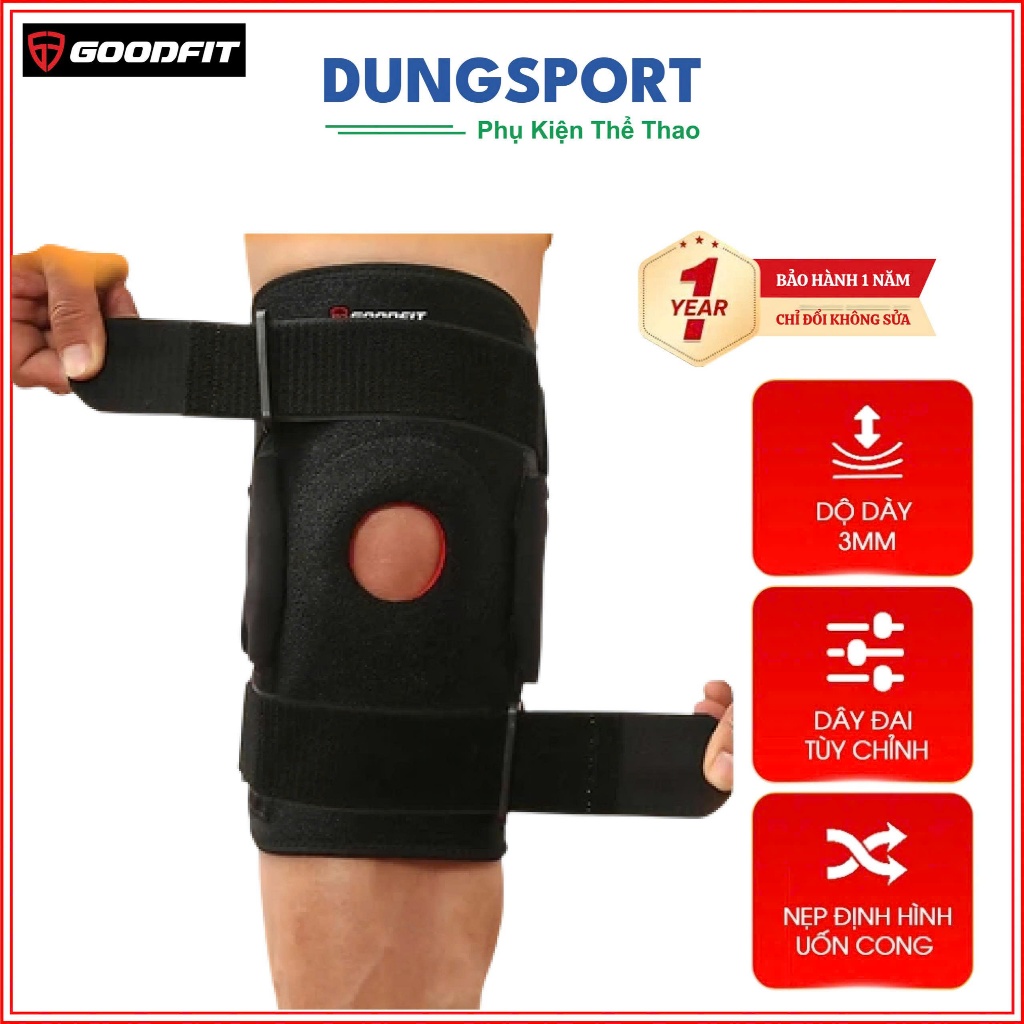 Đai Bảo Vệ Đầu Gối GoodFit GF520K – Giảm Đau, Giảm Sốc, Dành Cho Tập Gym & Thể Thao