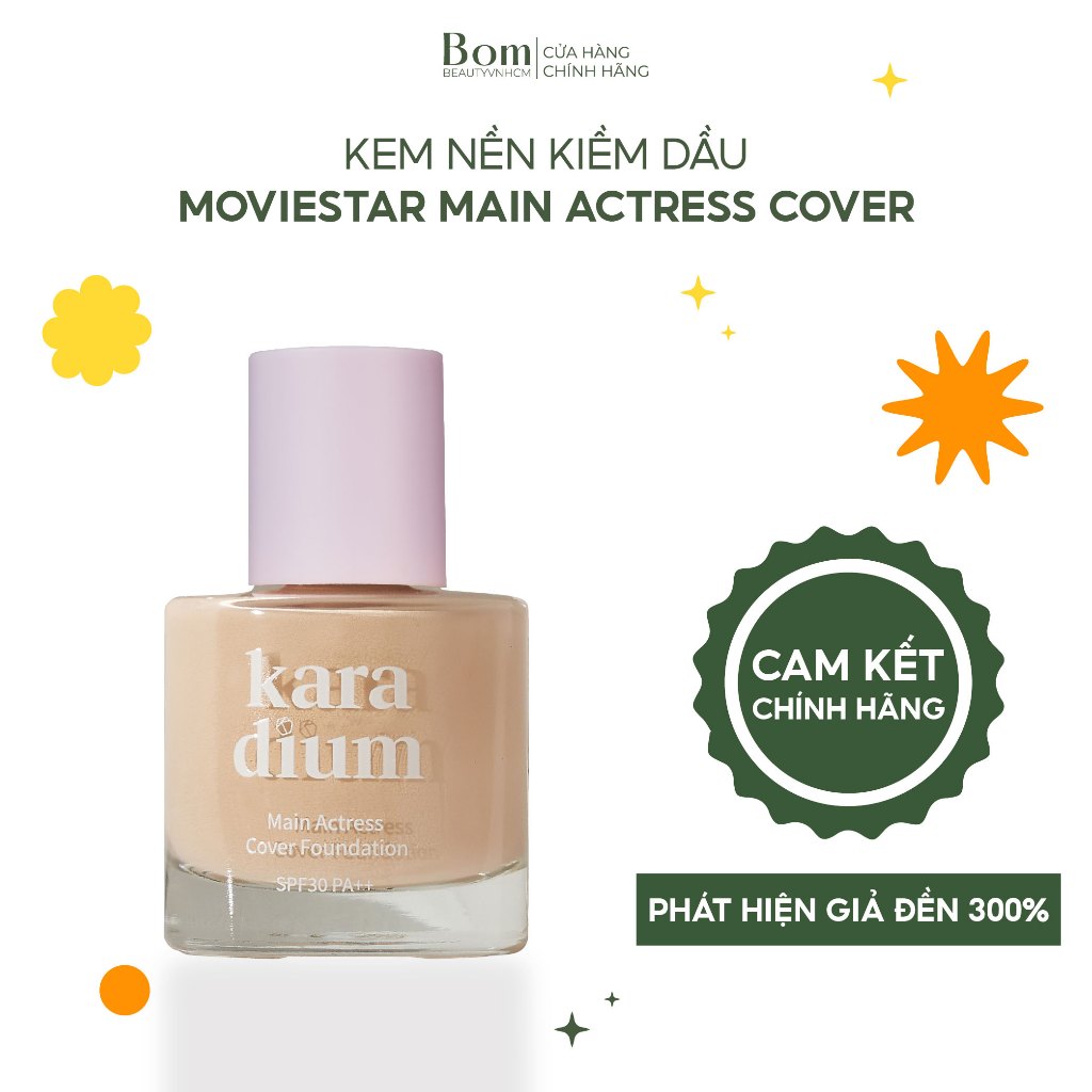 Kem Nền Kiềm Dầu, Che Khuyết Điểm Tốt Và Lâu Trôi Karadium Moviestar Main Actress Cover SPF 30/PA++