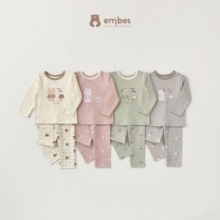  Đồ Bộ Dài Tay Embes Bộ Thu Đông Dài Tay In Hình Chất Cotton Mềm Mỏng Cho Bé Trai Bé Gái Từ 8-18Kg 