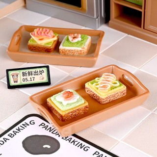 [Mô hình thu nhỏ]Bánh cookie, bánh quy sandwich pizza   trang trí bàn làm việc nhà cửa