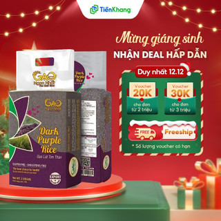  Gạo Lứt Tím Than Export - Túi  1kg  - Hút chân không - Gạo hữu cơ cơm mềm dẻo thơm ngon - Phù hợp ăn thực dưỡng 