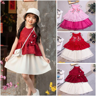  Bộ yếm Tết dành cho bé gái size từ 11kg đến 32kg - Mebena 