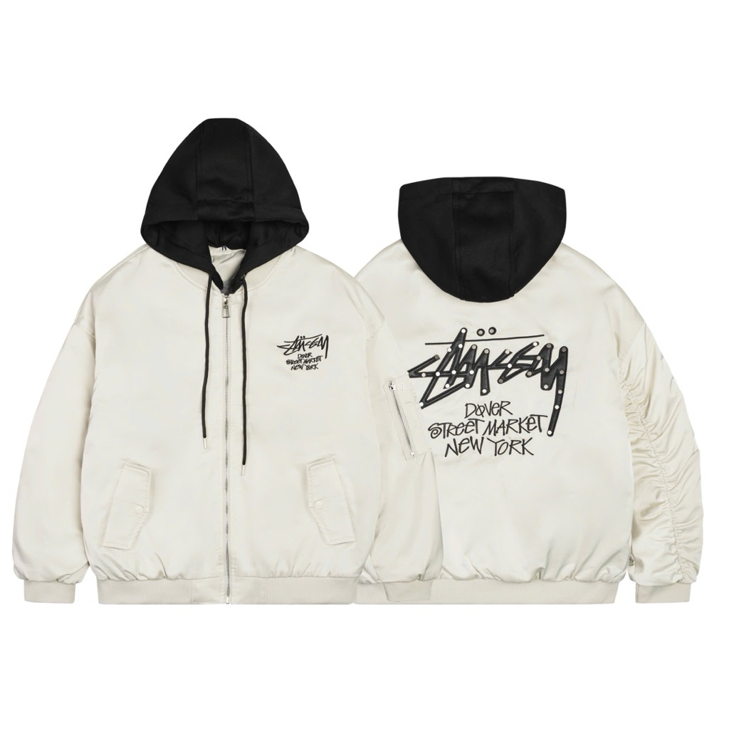 Áp bomber jacket STUSSY phối mũ hoodie bên trong lót lông siêu ấm HT.Clothes