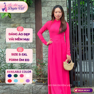 Áo dài lụa nữ cao cấp dáng truyền thống may sẵn S-3XL chất liệu mềm nhẹ phù hợp đi tiệc và công sở.