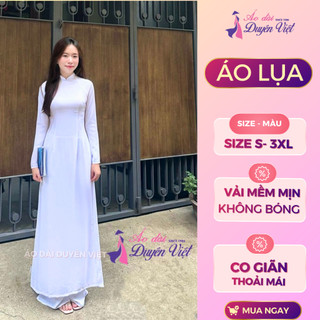 Áo dài lụa nữ cao cấp dáng truyền thống may sẵn S-3XL chất liệu mềm nhẹ phù hợp đi tiệc và công sở.