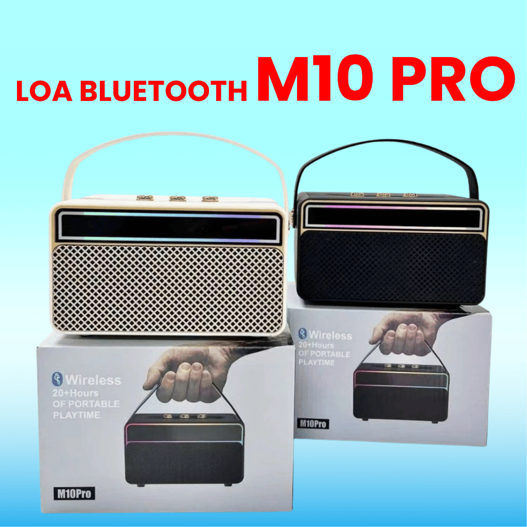 Loa Mini M10 Pro Chất Âm Đỉnh Bass Cực Khoẻ - Thiết Kế Hiện Đại - Kết Nối Bluetooth Nghe Nhạc Không 