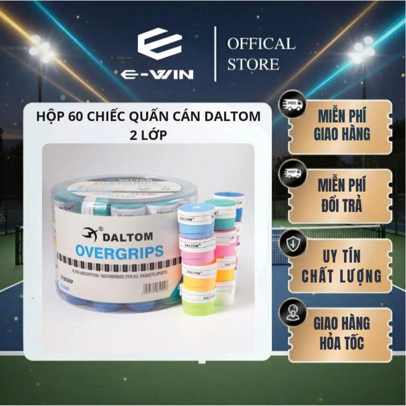 COMBO 20 40 60 quấn cán DATOM 2 lớp quấn vợt Pickleball, Cầu Lông, Tennis thấm hút mồi hôi cực tốt.