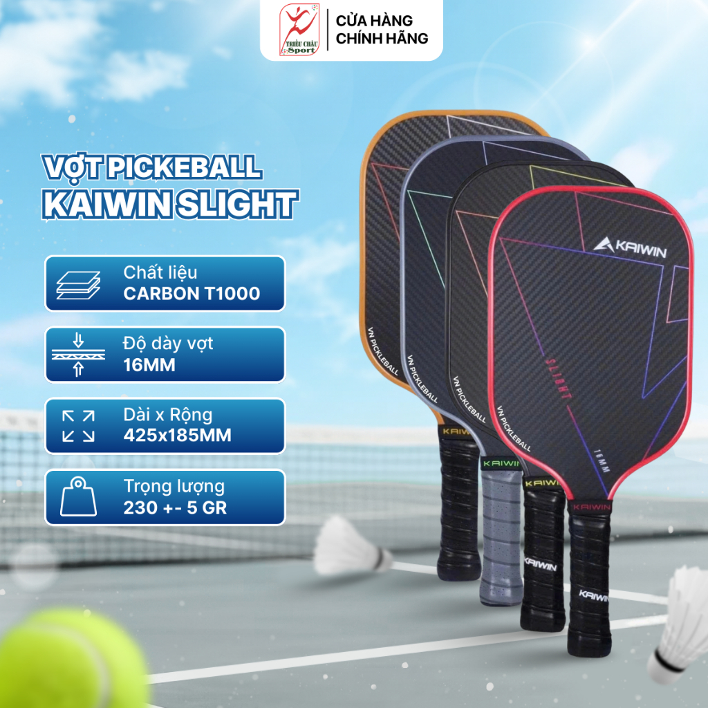 Vợt Pickleball SLIGHT T1000 KAIWIN Cán Carbon, Trợ Lực Tốt, Siêu Nhẹ | Triều Châu sport