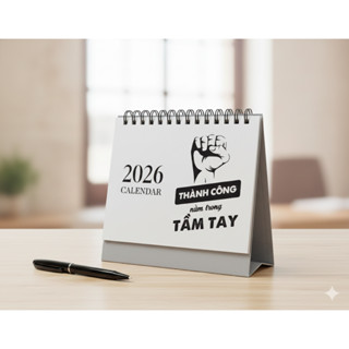  Lịch để bàn 2026 lịch để bàn chữ A size A5 có lịch âm và phần ghi chú tạo động lực 
