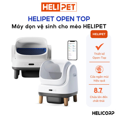 [Tặng Thảm] Máy Dọn Cát Mèo, Dọn Phân Mèo, Máy Vệ Sinh Lớn Cho Mèo HELIPET OPEN TOP