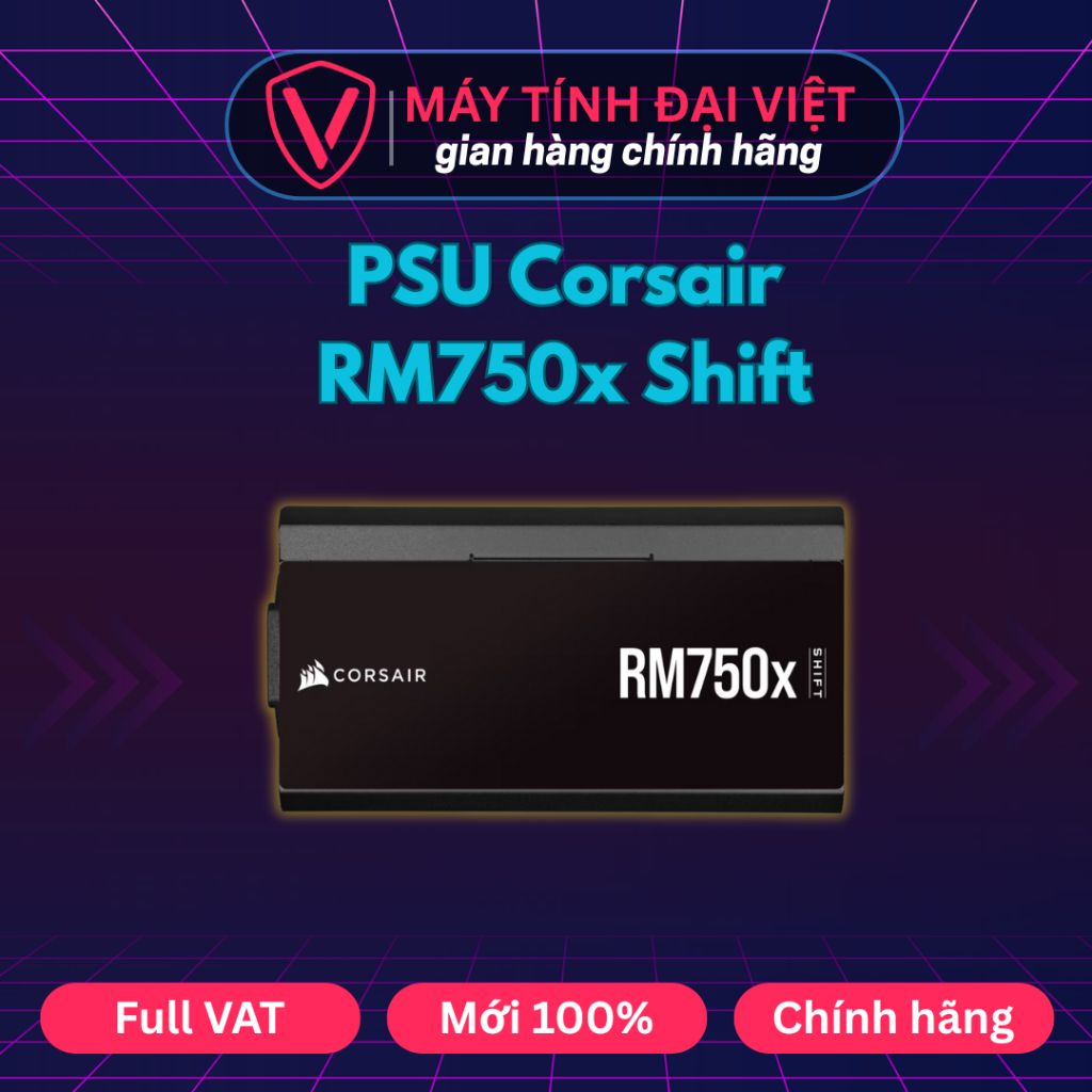 PSU Corsair RM750x Shift Chính Hãng (Full-Modul, ATX 3.1, 80 Plus Gold, CP-9020251-NA)