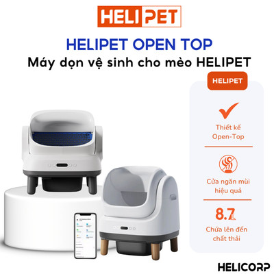 [Maine Coon, Mèo Lớn] Máy Dọn Phân Mèo, Cát Mèo, Nhà Vệ Sinh Cho Mèo Tự Động HELIPET OPEN TOP