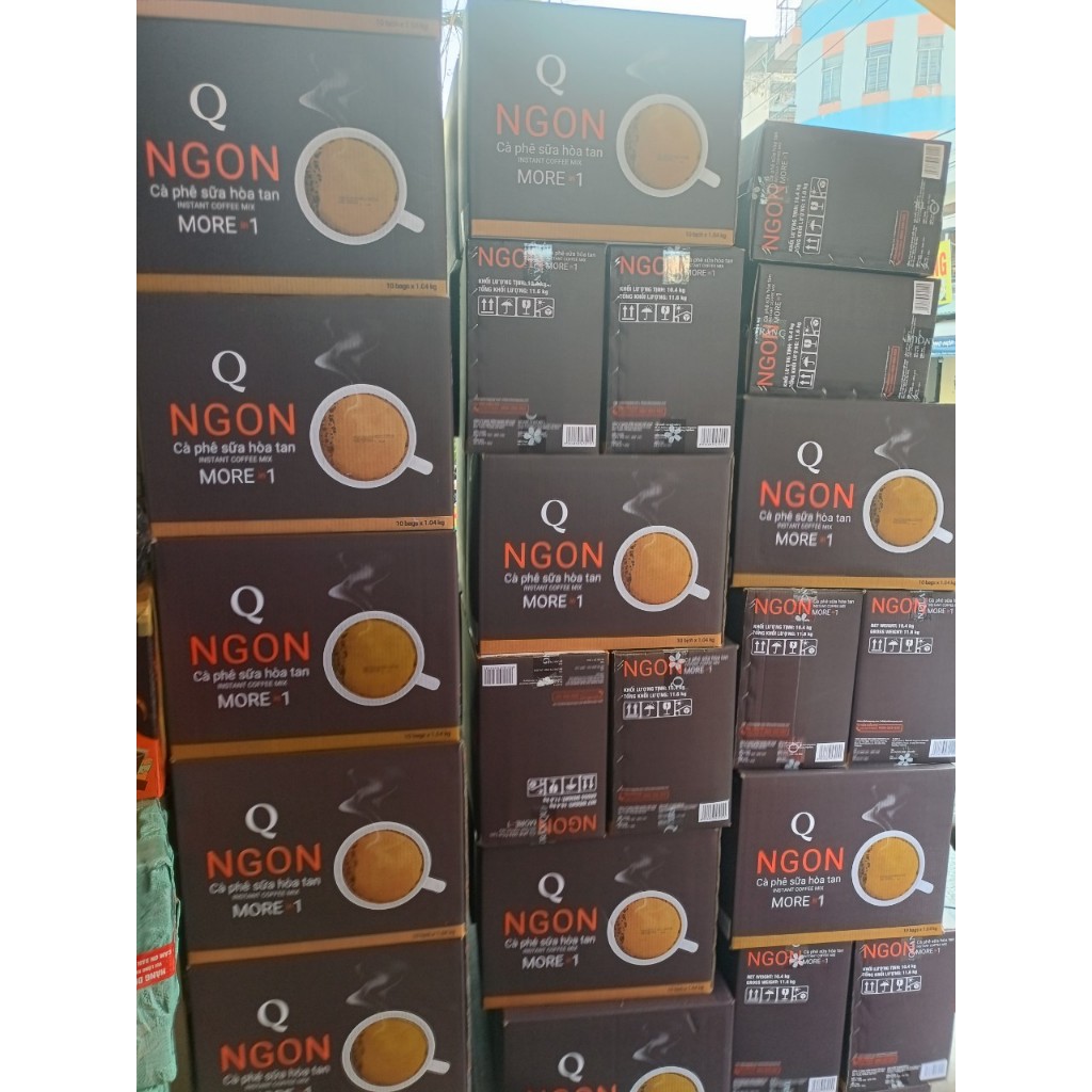 Thùng Cafe Sữa Hoà Tan Q.Ngon Trần Quang - 10 bịch 60 gói