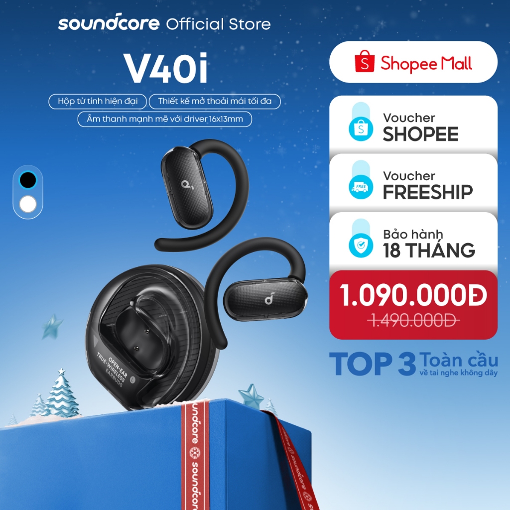 Tai nghe đeo vành tai bluetooth Open-Ear Soundcore V40i | Màng loa lớn | Chống nước và bụi IP55 | Tích hợp phiên dịch | BigBuy360 - bigbuy360.vn