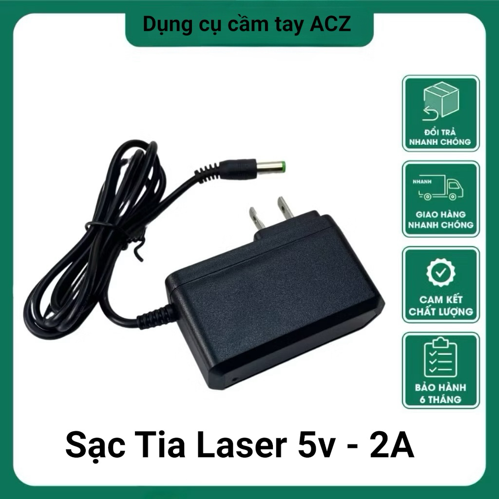Sạc pin máy cân bằng Laser, Máy bắn cốt laser, Sạc 5V-2A . Chuôi cắm Φ5.5 mm.