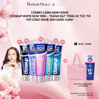   HANNAH OLALA  Combo 6 Kem đánh răng Closeup White Now - Trắng Bật Tông 3X TỨC THÌ với Công nghệ Ánh Sáng Xanh 100g 