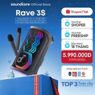  Loa bluetooth karaoke party soundcore Rave 3S | Công suất 200W | 2 mic không dây 