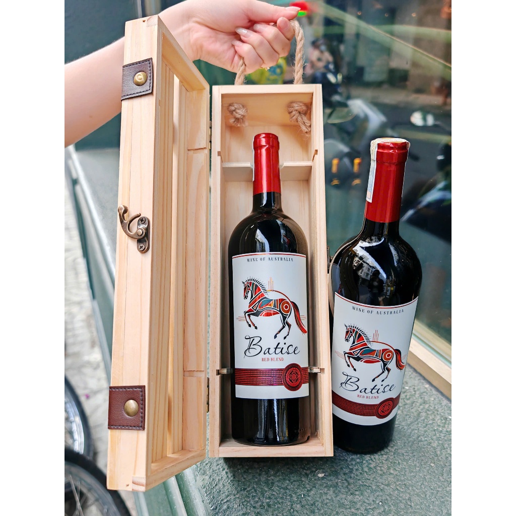 Set quà tặng hộp gỗ 1 chai Vang Úc Batise - HG Thanh nan
